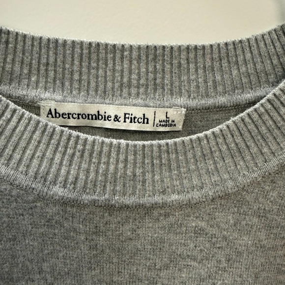 Abercrombie & Fitch Light Gray Women's Crew Neck Sweater - Picture 3 of 3